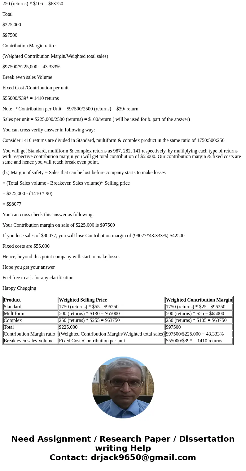 Multiple Product Break-Even Analysis Joe\'s Tax Service prepares tax returns for low-to middle-income taxpayers. Its service operates January 2 through April 15 Multiple Product Break-Even Analysis Joe\'s Tax Service prepares tax returns for low-to middle-income taxpayers. Its service operates January 2 through April 15