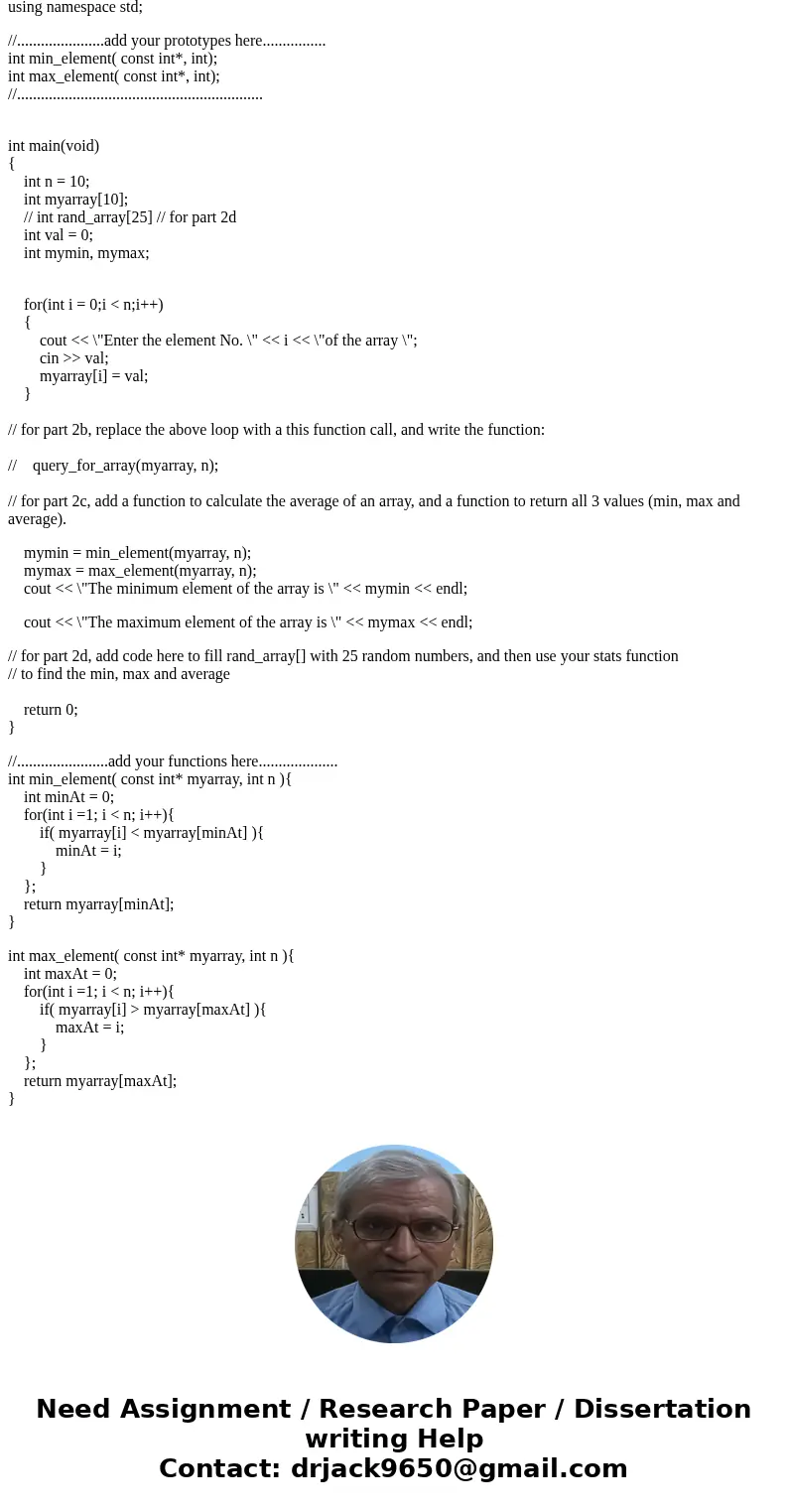Part 2a: Calculating the Maximum and Minimum of an Array See example 3, 4 & 5 for examples that may help you solve this problem Before you start, study and 