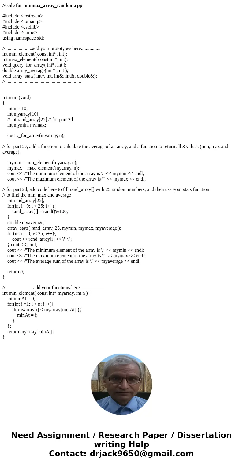 Part 2a: Calculating the Maximum and Minimum of an Array See example 3, 4 & 5 for examples that may help you solve this problem Before you start, study and 