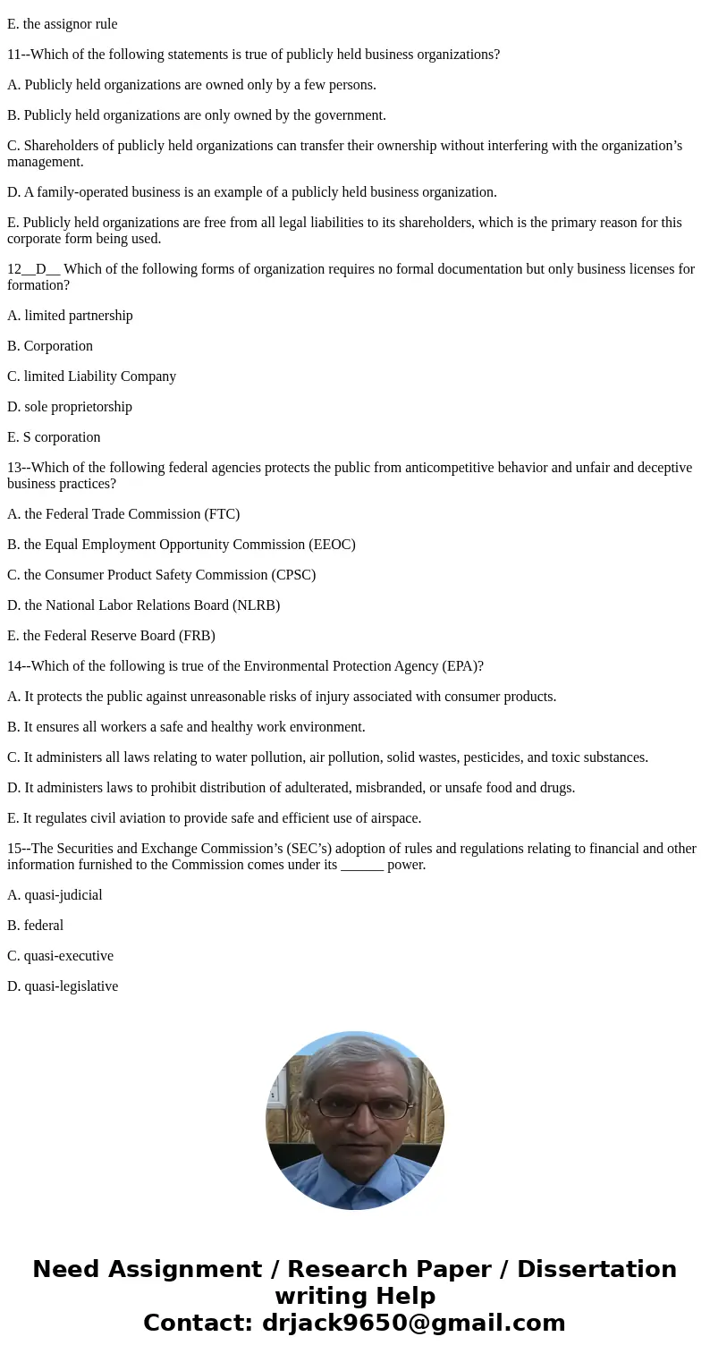 Pick the one best answer for each question. 1-A- Contracts are A. legally enforceable promises. B. always required to be written as per the Uniform Commercial C Pick the one best answer for each question. 1-A- Contracts are A. legally enforceable promises. B. always required to be written as per the Uniform Commercial C