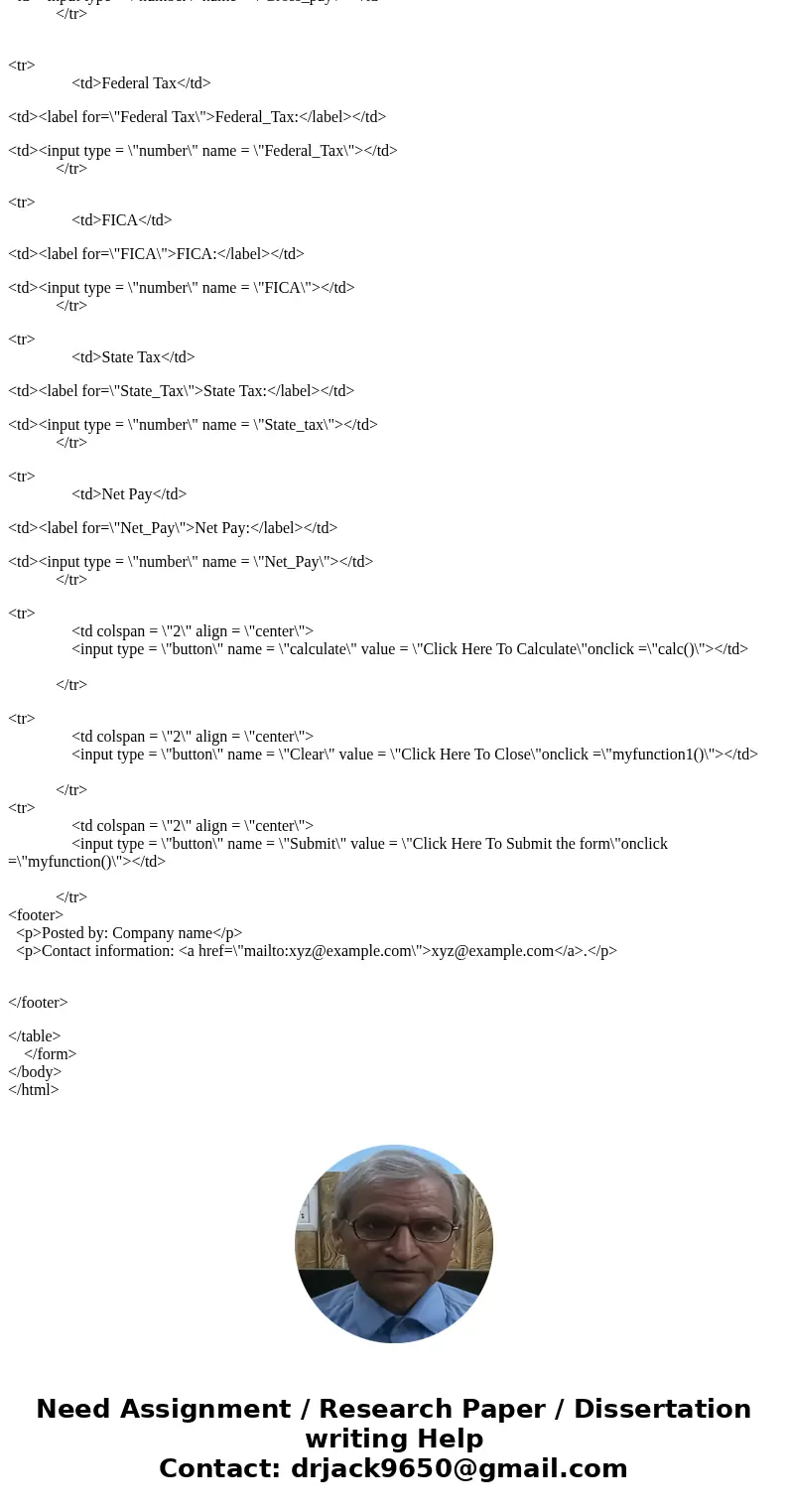 PLEASE HELP! JAVASCRIPT/HTML coding! For the following two web pages, you may reference a control’s value in JavaScript using: document.getElementById(\'[contro