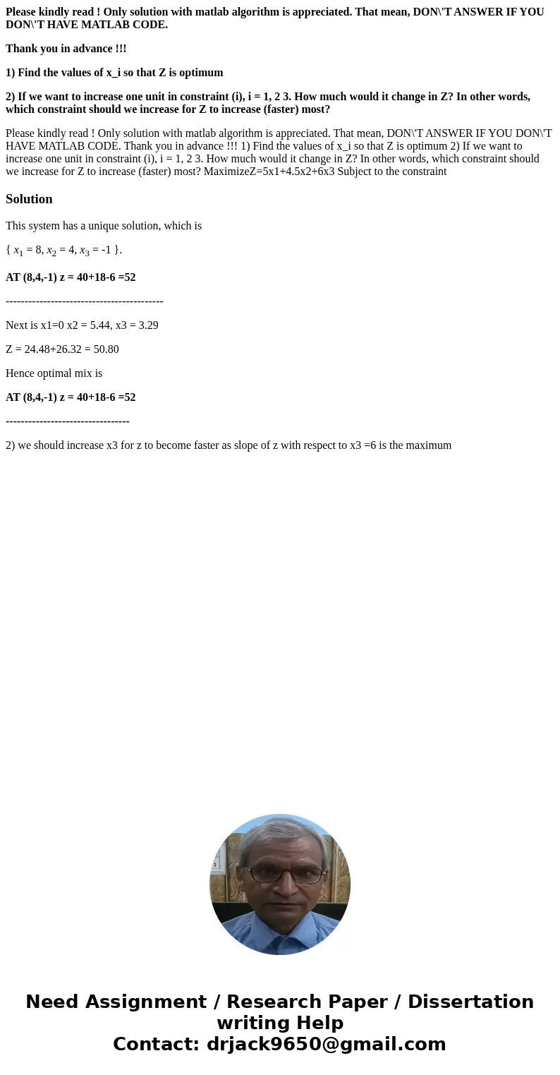 Please kindly read ! Only solution with matlab algorithm is appreciated. That mean, DON\'T ANSWER IF YOU DON\'T HAVE MATLAB CODE. Thank you in advance !!! 1) Fi