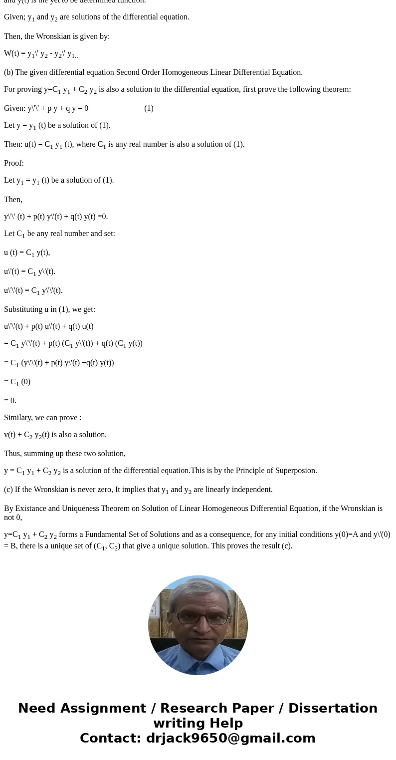 plzz solve diff equationsSolutionGiven differential equation can be written as: y\'\' = - p y\' - qy, where p(t) and q(t) are known functions of t and y(t) is   plzz solve diff equationsSolutionGiven differential equation can be written as: y\'\' = - p y\' - qy, where p(t) and q(t) are known functions of t and y(t) is