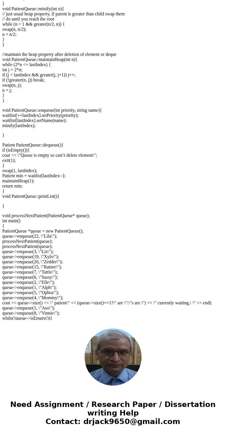 Priority Queue as a Heap Array: Emergency Room Patient Admittance • Build a priority queue as a heap stored in an array • Dequeue the next priority item and mai