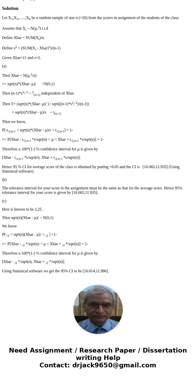 Question 5 Believe it or not while writing this assignment I traveled forward in time and collected a random sample of 20 submissions for this assignment The n  Question 5 Believe it or not while writing this assignment I traveled forward in time and collected a random sample of 20 submissions for this assignment The n