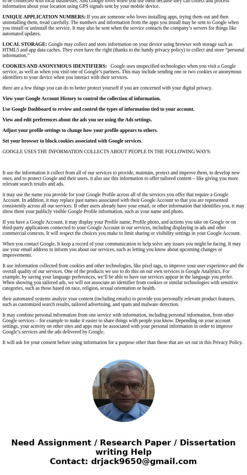  Read google\'s new privacy policy at www.google.com/policies/privacy. What types of information dose Google collect about people who use its services? How can 