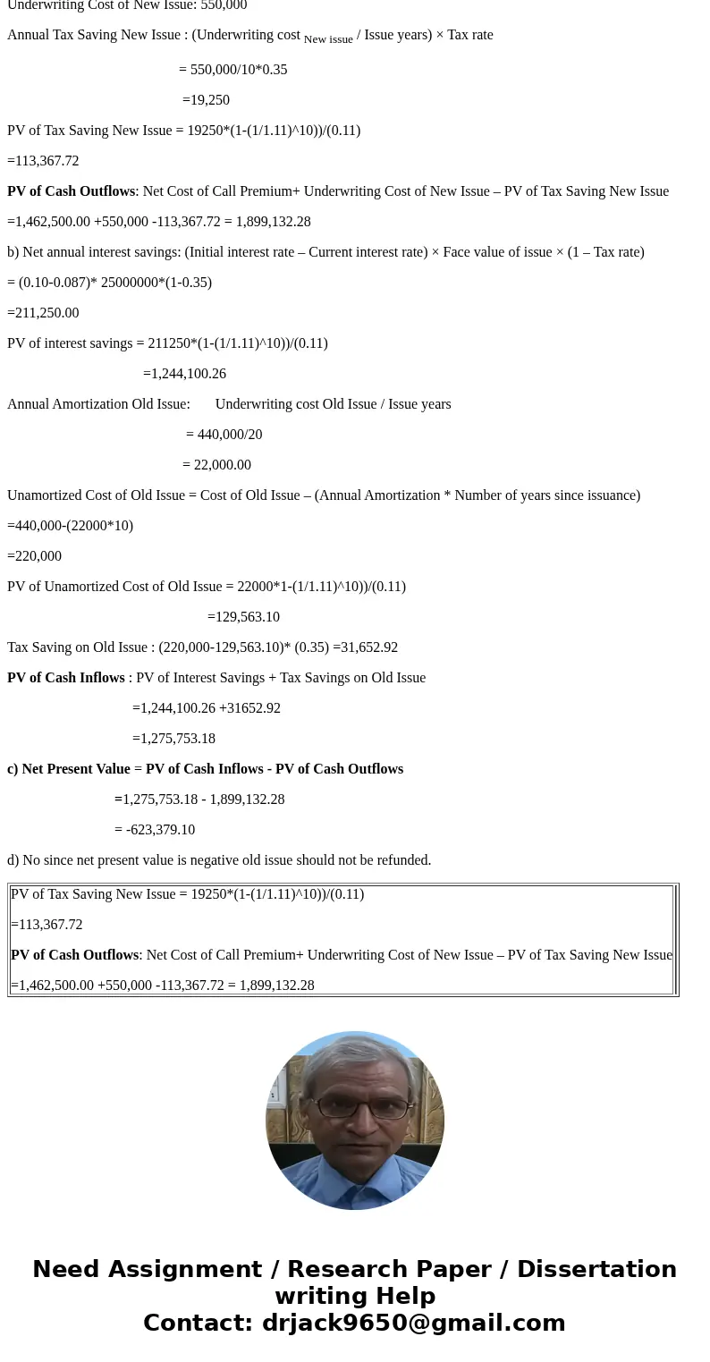  The Bowman Corporation has a band obligasion of $25 milition outstanding, which it is considering refunding. Though the bonds were initially issued at 10 perce