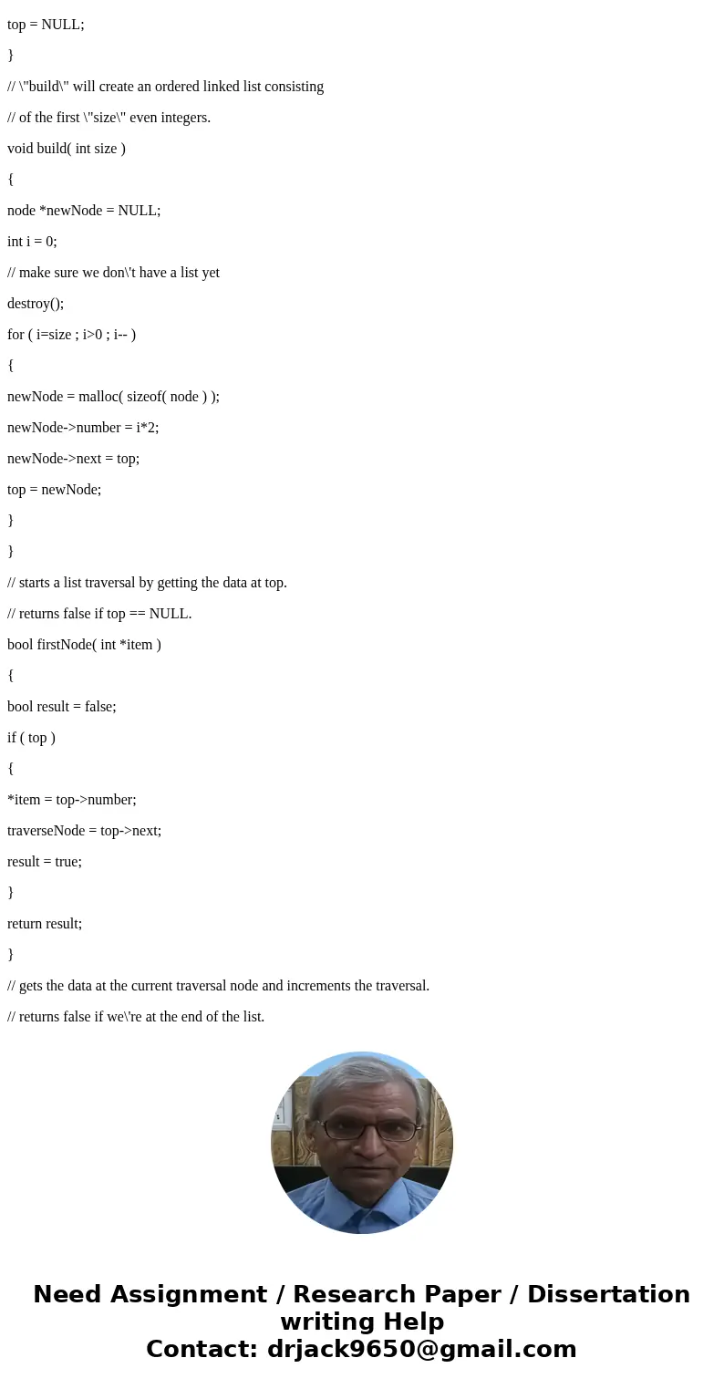 Using the provided table interface table.h and the sample linked list code linkedList.c, complete an implementation of the Table ADT. Make sure that you apply t