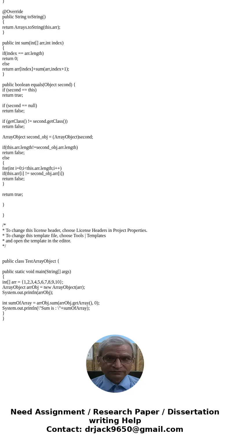 Write an object class with just one instance variable, an integer array. Your constructor should take an integer array as its only parameter. Write all the acce
