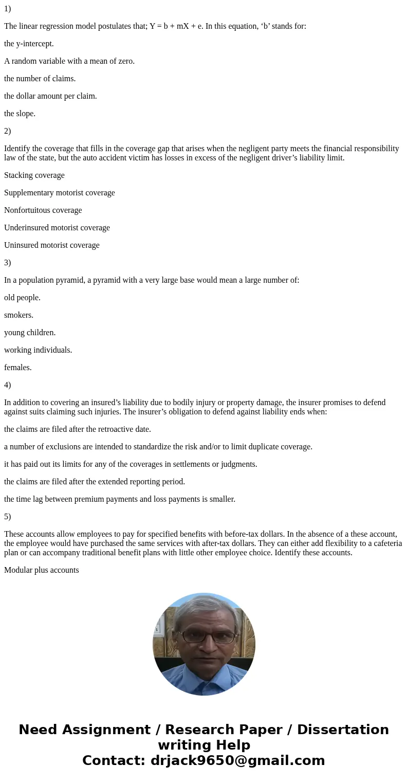 1) The linear regression model postulates that; Y = b + mX + e. In this equation, ‘b’ stands for: the y-intercept. A random variable with a mean of zero. the nu 1) The linear regression model postulates that; Y = b + mX + e. In this equation, ‘b’ stands for: the y-intercept. A random variable with a mean of zero. the nu
