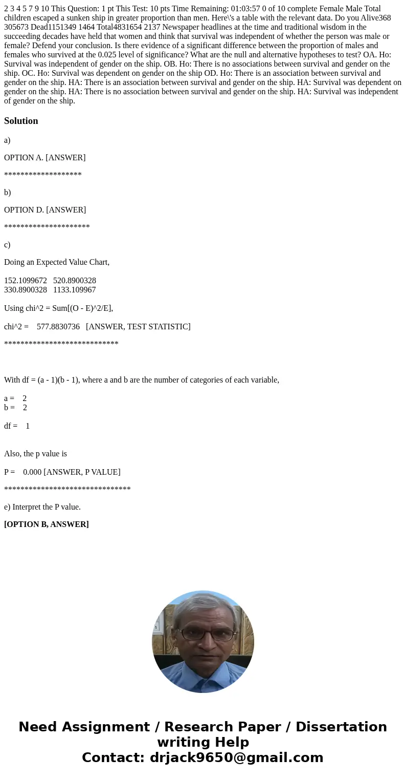2 3 4 5 7 9 10 This Question: 1 pt This Test: 10 pts Time Remaining: 01:03:57 0 of 10 complete Female Male Total children escaped a sunken ship in greater prop  2 3 4 5 7 9 10 This Question: 1 pt This Test: 10 pts Time Remaining: 01:03:57 0 of 10 complete Female Male Total children escaped a sunken ship in greater prop