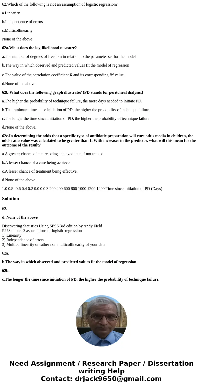 62.Which of the following is not an assumption of logistic regression? a.Linearity b.Independence of errors c.Multicollinearity None of the above 62a.What does  62.Which of the following is not an assumption of logistic regression? a.Linearity b.Independence of errors c.Multicollinearity None of the above 62a.What does