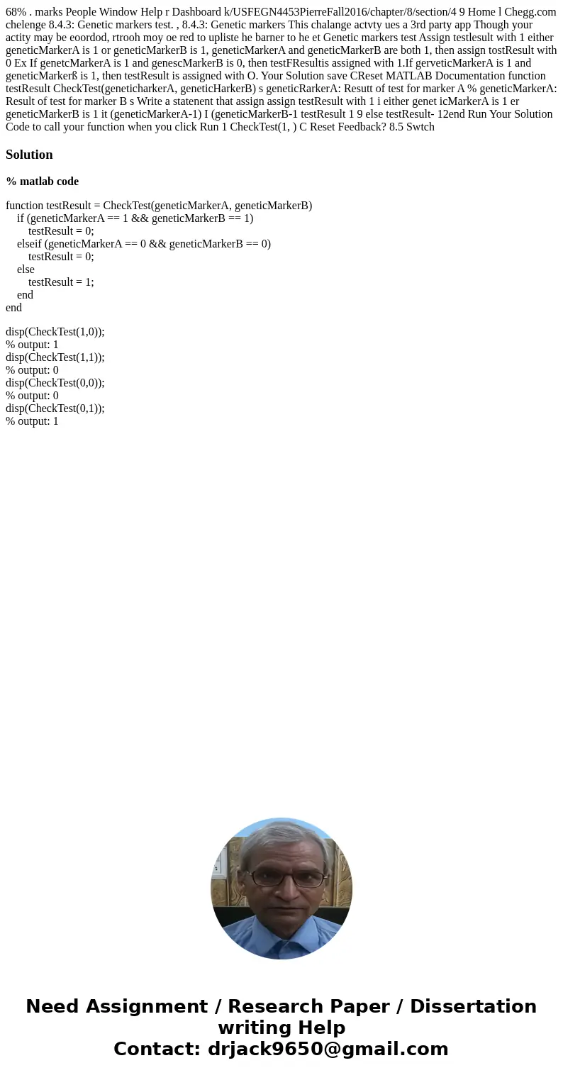 68% . marks People Window Help r Dashboard k/USFEGN4453PierreFall2016/chapter/8/section/4 9 Home l Chegg.com chelenge 8.4.3: Genetic markers test. , 8.4.3: Gen  68% . marks People Window Help r Dashboard k/USFEGN4453PierreFall2016/chapter/8/section/4 9 Home l Chegg.com chelenge 8.4.3: Genetic markers test. , 8.4.3: Gen