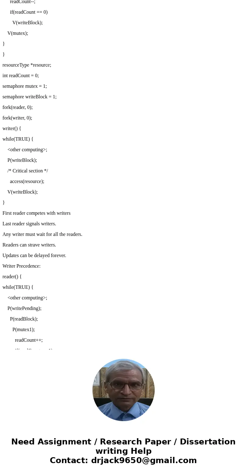 Answer this operating system question about semaphores and processes In a system, there are multiple reader processes which read from a shared file and multiple Answer this operating system question about semaphores and processes In a system, there are multiple reader processes which read from a shared file and multiple