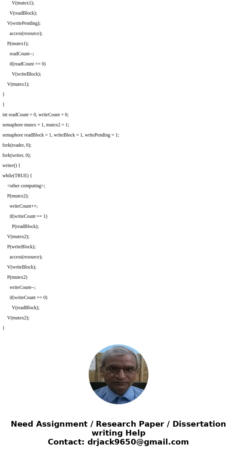 Answer this operating system question about semaphores and processes In a system, there are multiple reader processes which read from a shared file and multiple Answer this operating system question about semaphores and processes In a system, there are multiple reader processes which read from a shared file and multiple