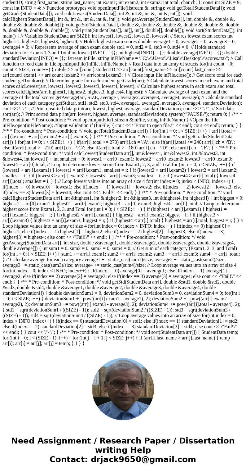 C++ Students Data Program ---------------------- Create a program to store information about students and then print it to the screen. Requirements: 1) The user