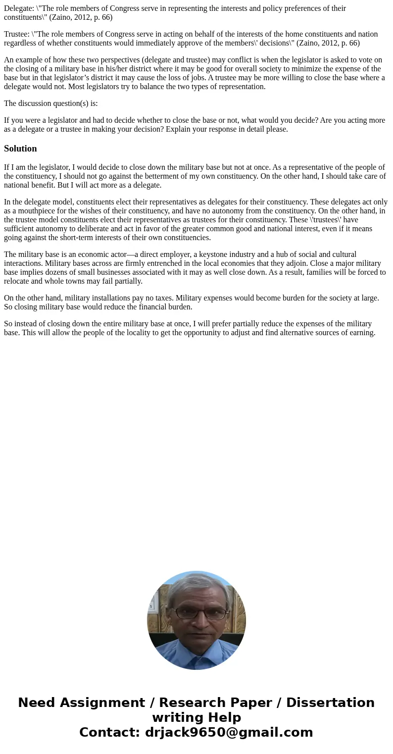 Delegate: \ Delegate: \