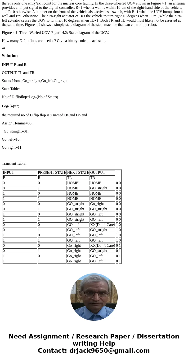 D-Flip Flops You have been tasked with designing a digital controller for an Unmanned Ground Vehicle (UGV) which is essentially a robot that can navigate terrai