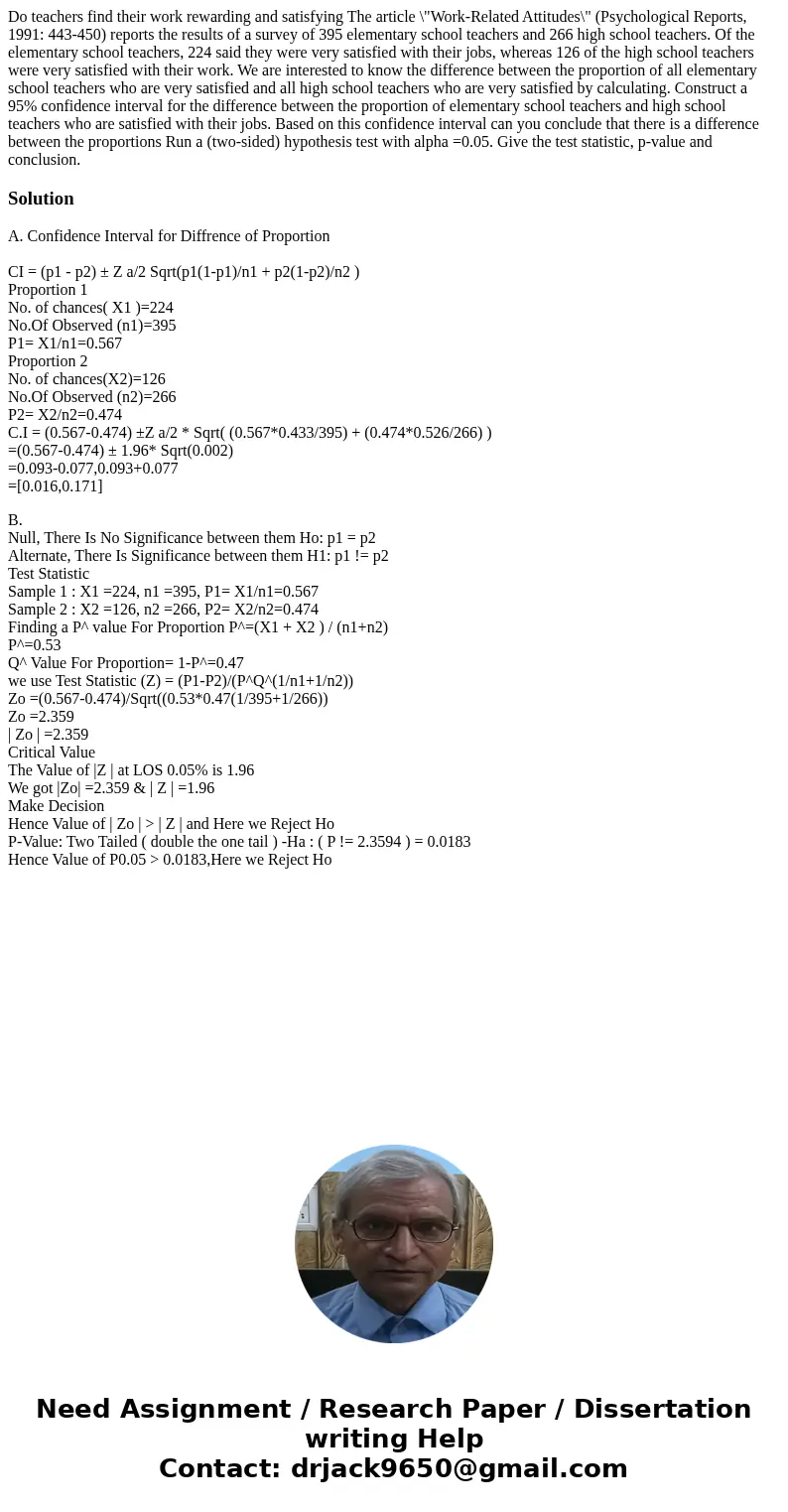 Do teachers find their work rewarding and satisfying The article \  Do teachers find their work rewarding and satisfying The article \
