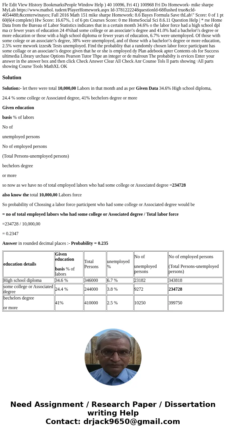  Fle Edit View History BookmarksPeople Window Help ) 40 10096, Fri 41) 100968 Fri Do Homework- mike sharpe MyLab https://www.mathol. tudent/PlayerHomework.aspx 