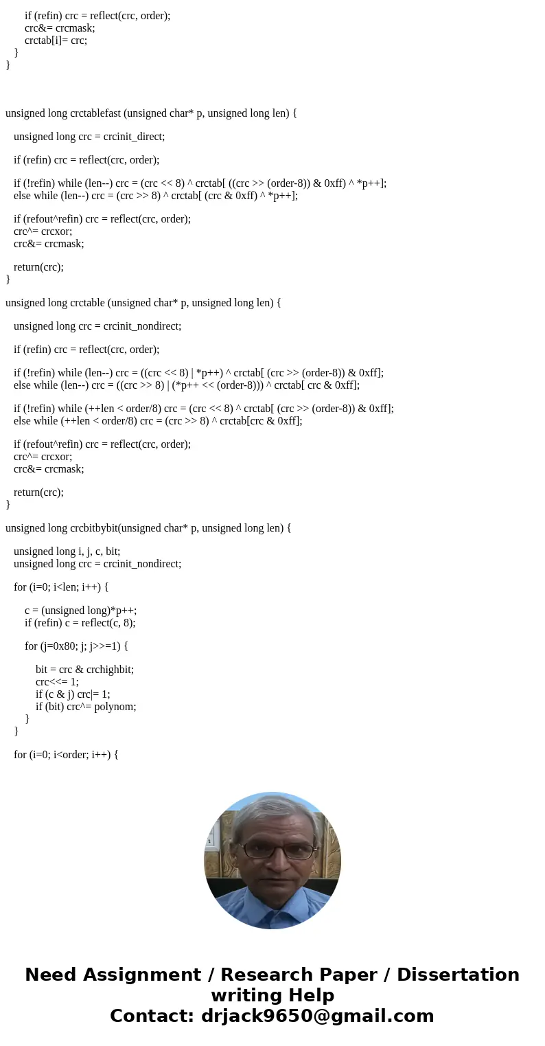 For this assignment you will write a CRC checker program that has two modes of operation and implements the CRC calculation method that we have discussed in lec