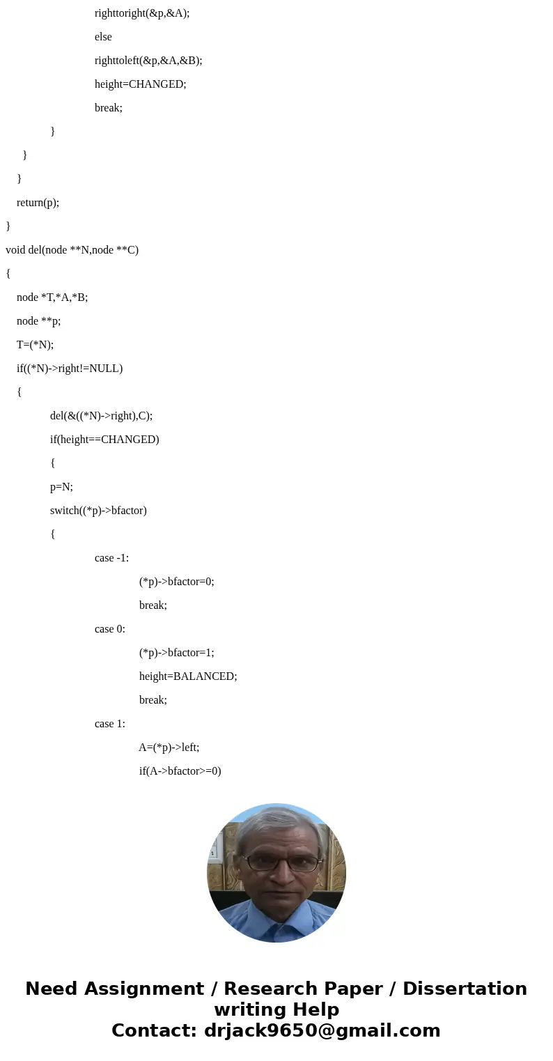  Here is the following code mentioned in the instructions: class AVL { Node root; private class Node { int data; Node left, right; int height; private Node(int 