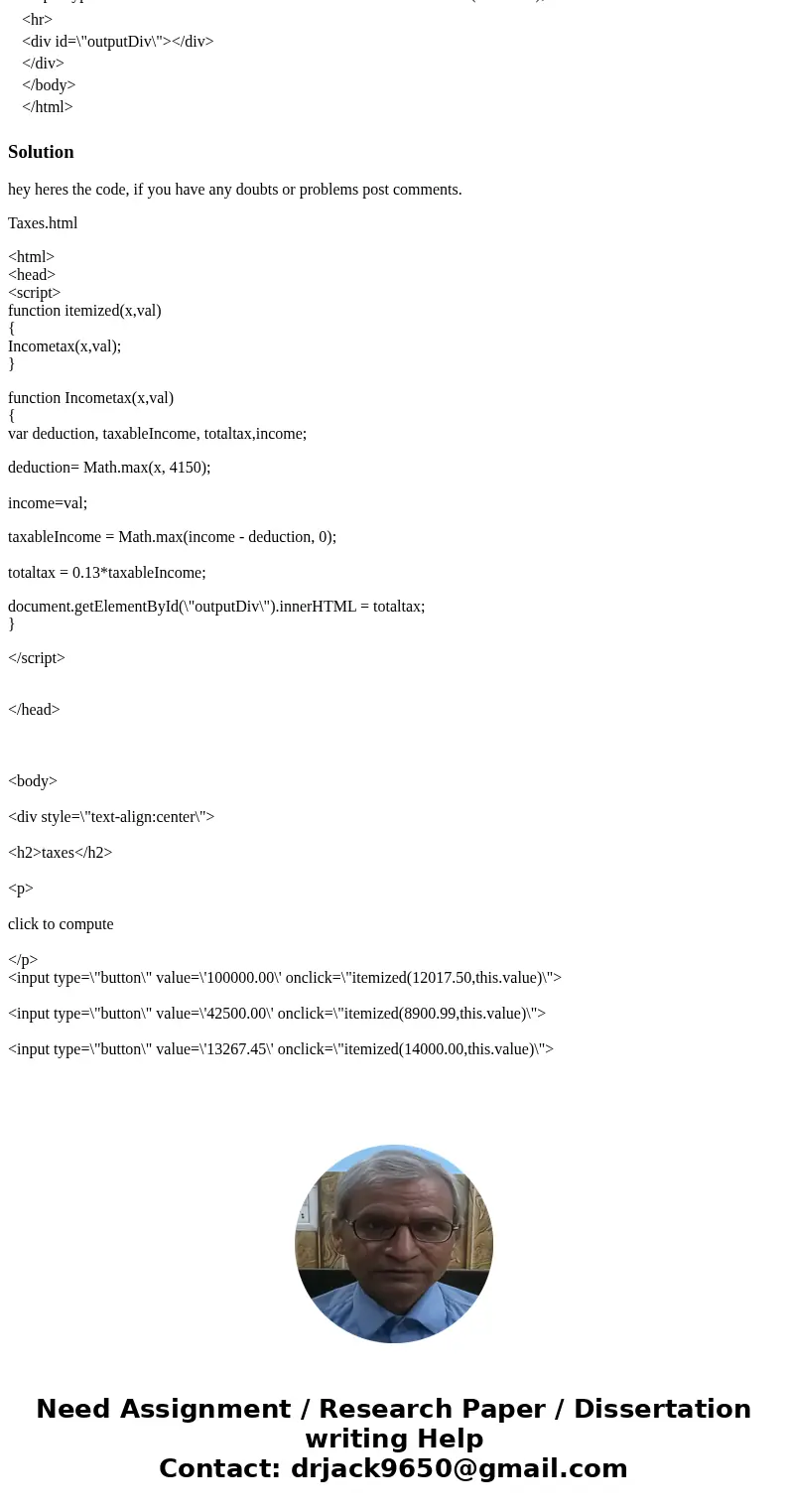 i am trying to get this library file income.js using this, to be loaded with the tazes.html and use the incometzs function to calculate and display the income t i am trying to get this library file income.js using this, to be loaded with the tazes.html and use the incometzs function to calculate and display the income t