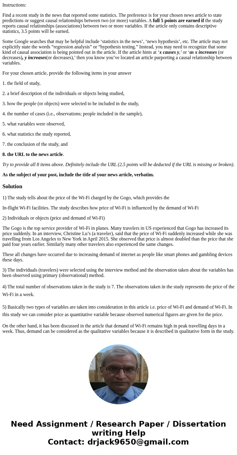 Instructions: Find a recent study in the news that reported some statistics. The preference is for your chosen news article to state predictions or suggest caus Instructions: Find a recent study in the news that reported some statistics. The preference is for your chosen news article to state predictions or suggest caus