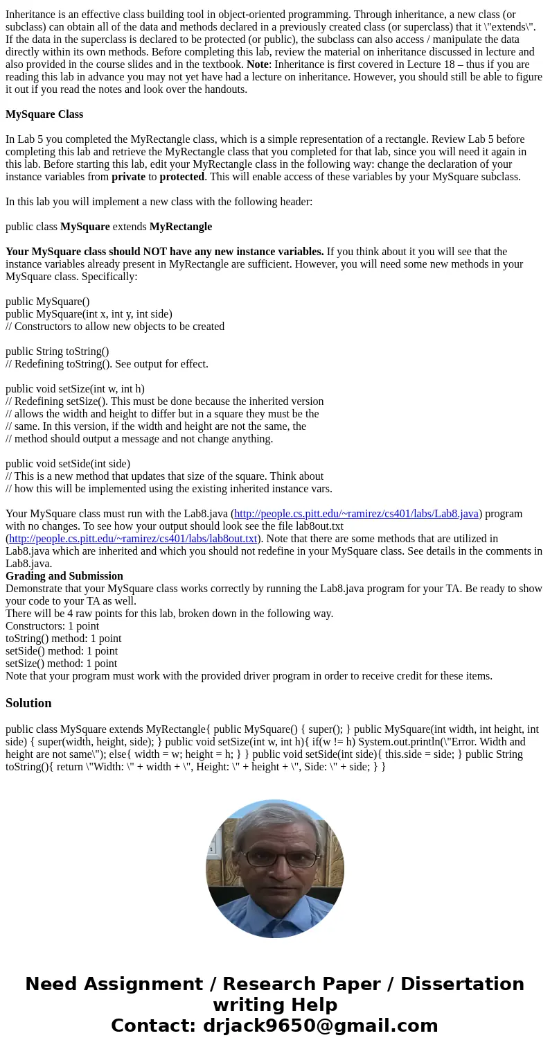 Introduction and Background Inheritance is an effective class building tool in object-oriented programming. Through inheritance, a new class (or subclass) can   Introduction and Background Inheritance is an effective class building tool in object-oriented programming. Through inheritance, a new class (or subclass) can