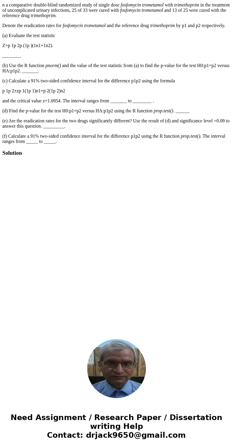 n a comparative double-blind randomized study of single dose fosfomycin trometamol with trimethoprim in the treatment of uncomplicated urinary infections, 25 of n a comparative double-blind randomized study of single dose fosfomycin trometamol with trimethoprim in the treatment of uncomplicated urinary infections, 25 of