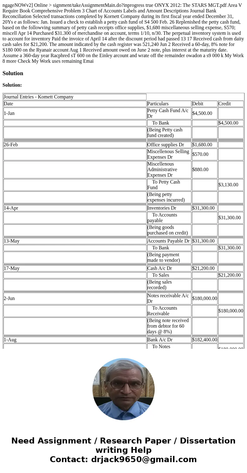 ngageNOWv2] Online > signment/takeAssignmentMain.do?inprogress true ONYX 2012: The STARS MGT.pdf Area V Require Book Comprehensive Problem 3 Chart of Accoun