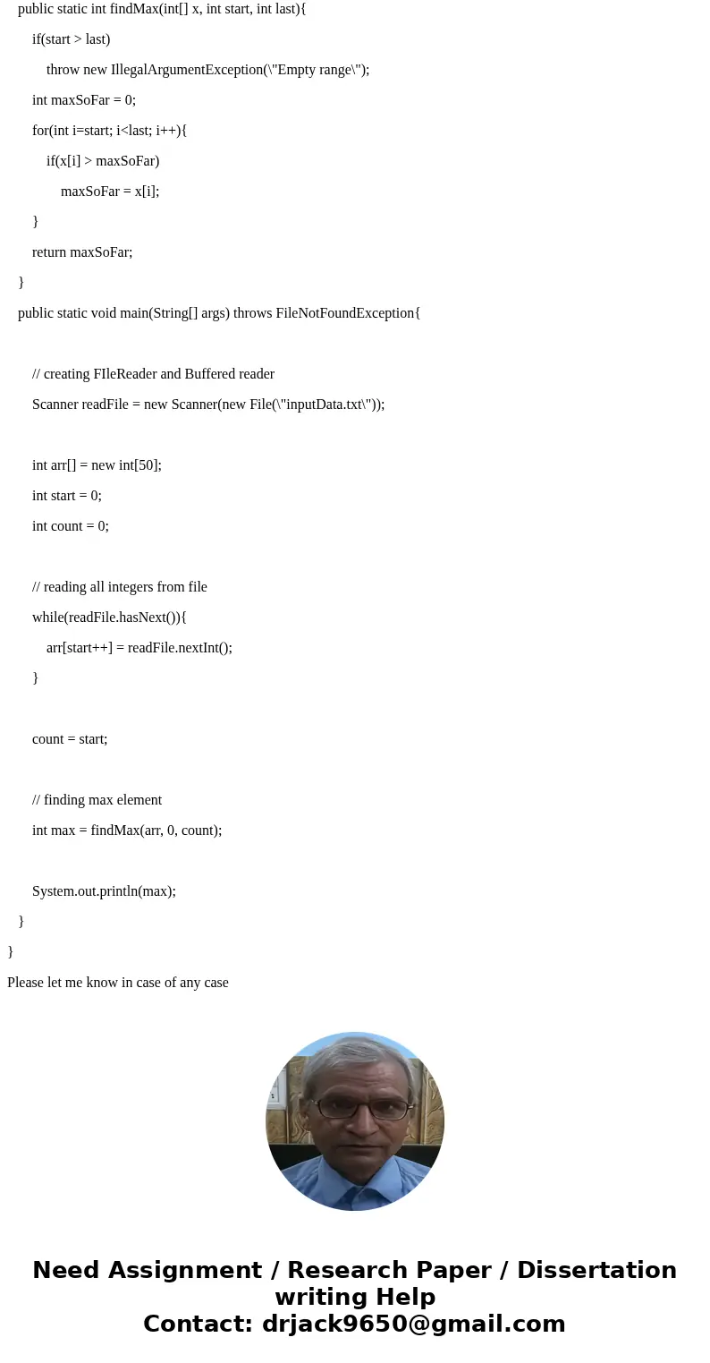 Problem Statement: The following method does not appear to be working properly if all data are negative numbers. You are asked to write a test driver class that Problem Statement: The following method does not appear to be working properly if all data are negative numbers. You are asked to write a test driver class that