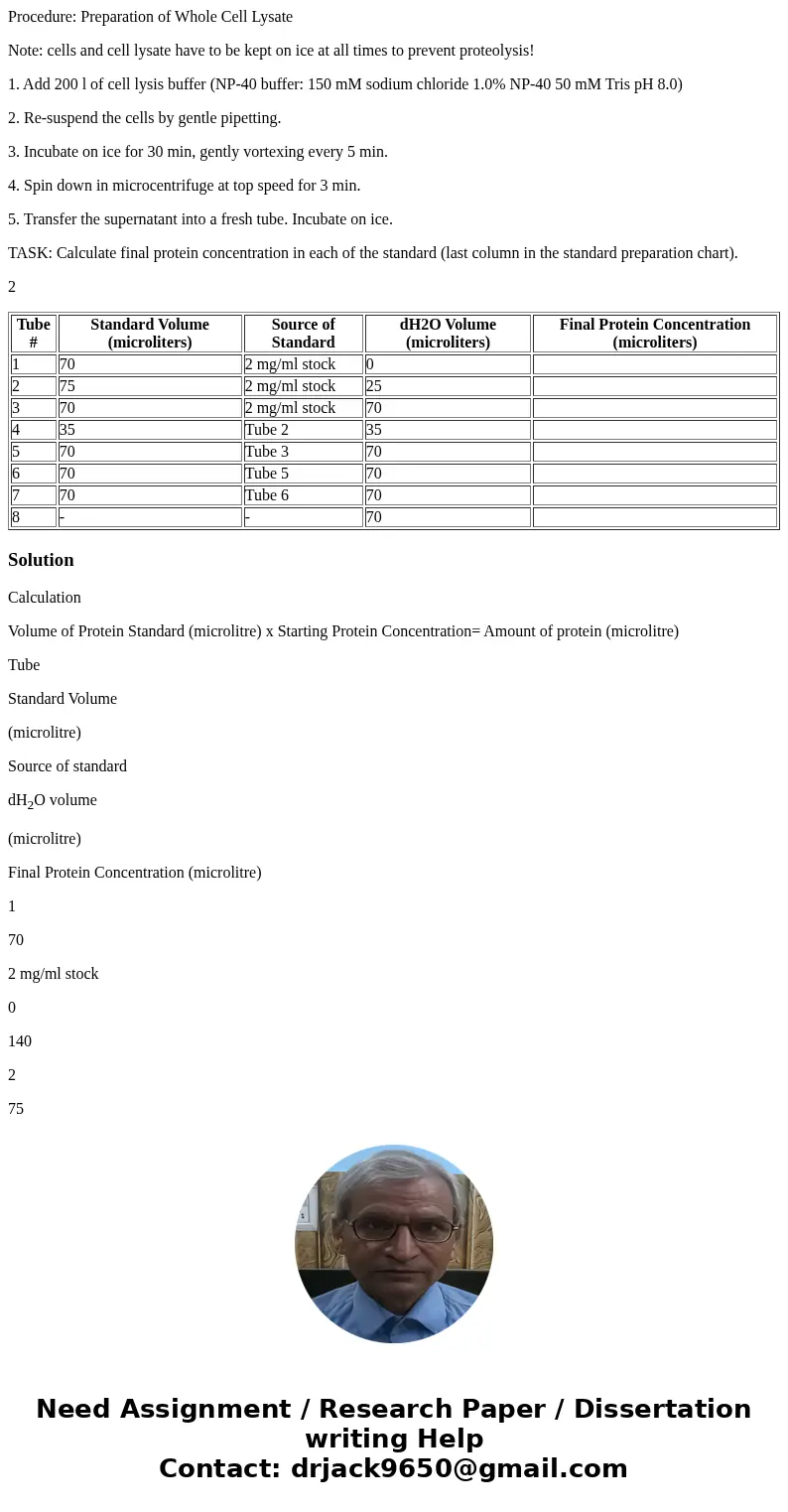 Procedure: Preparation of Whole Cell Lysate Note: cells and cell lysate have to be kept on ice at all times to prevent proteolysis! 1. Add 200 l of cell lysis b Procedure: Preparation of Whole Cell Lysate Note: cells and cell lysate have to be kept on ice at all times to prevent proteolysis! 1. Add 200 l of cell lysis b