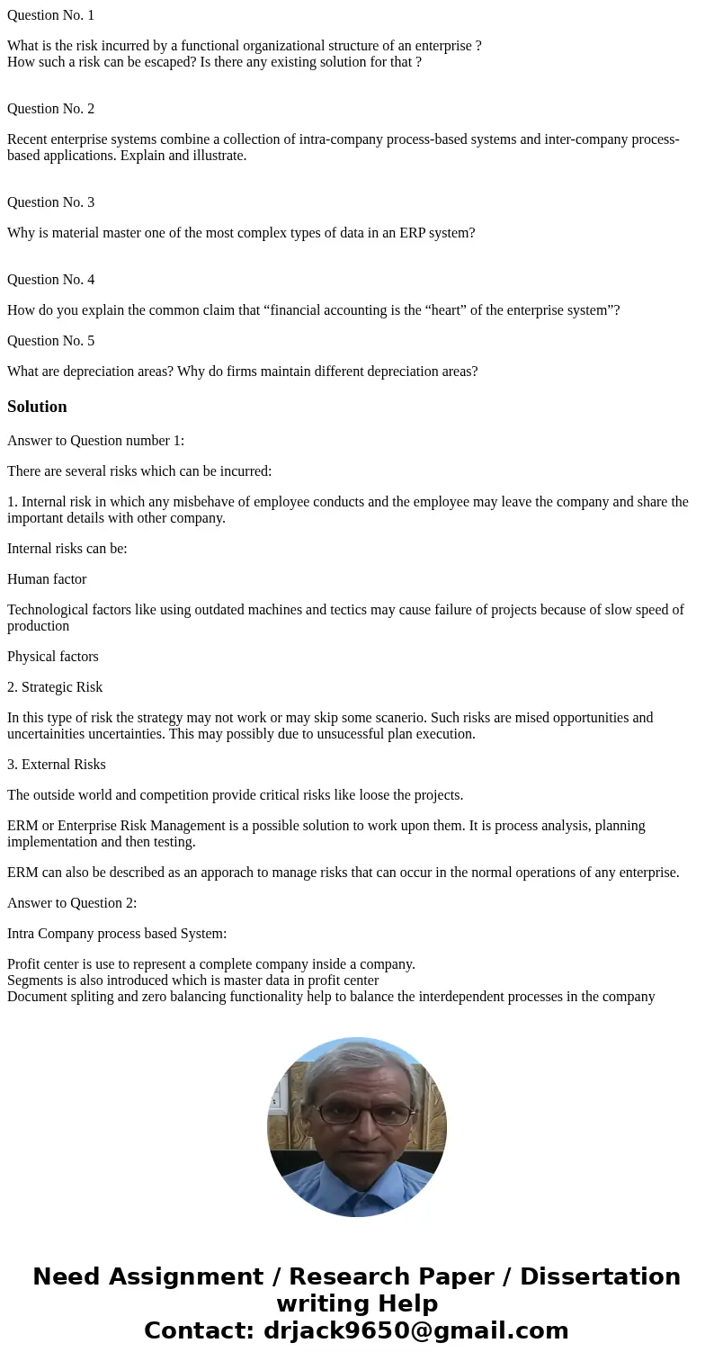 Question No. 1 What is the risk incurred by a functional organizational structure of an enterprise ? How such a risk can be escaped? Is there any existing solut Question No. 1 What is the risk incurred by a functional organizational structure of an enterprise ? How such a risk can be escaped? Is there any existing solut