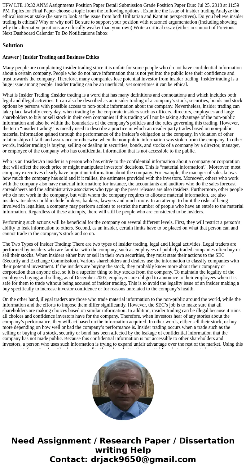 TFW LTE 10:32 ANM Assignments Position Paper Detail Submission Grade Position Paper Due: Jul 25, 2018 at 11:59 PM Topics for Final Paper-choose a topic from th  TFW LTE 10:32 ANM Assignments Position Paper Detail Submission Grade Position Paper Due: Jul 25, 2018 at 11:59 PM Topics for Final Paper-choose a topic from th