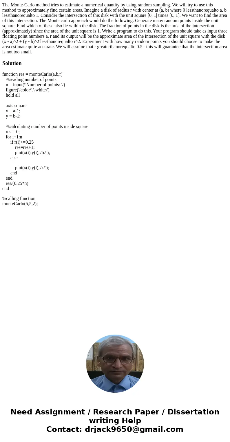 The Monte-Carlo method tries to estimate a numerical quantity by using random sampling. We will try to use this method to approximately find certain areas. Ima  The Monte-Carlo method tries to estimate a numerical quantity by using random sampling. We will try to use this method to approximately find certain areas. Ima