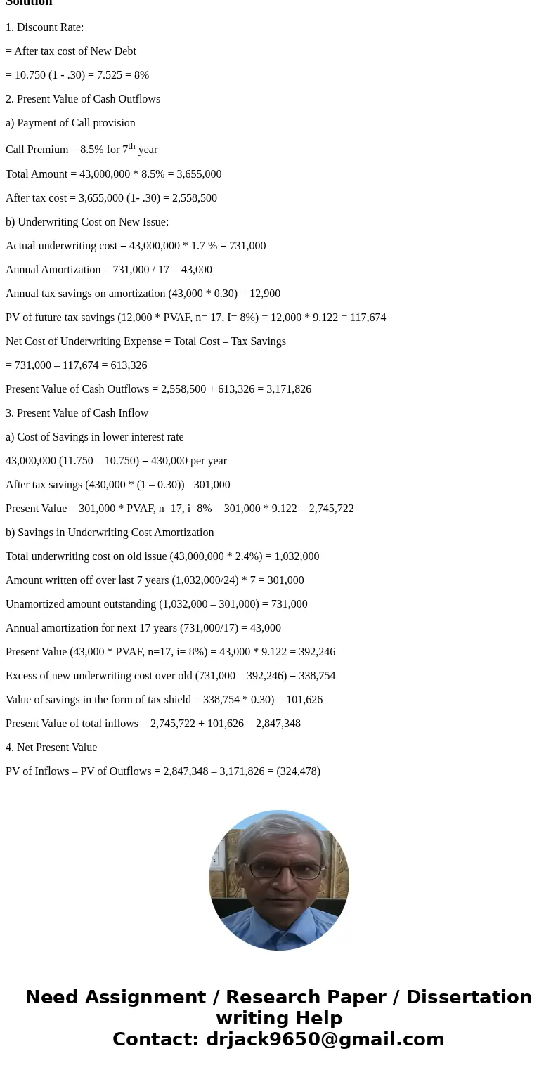 The Robinson Corporation has $43 million of bonds outstanding that were issued at a coupon rate of 11.750 percent seven years ago. Interest rates have fallen to The Robinson Corporation has $43 million of bonds outstanding that were issued at a coupon rate of 11.750 percent seven years ago. Interest rates have fallen to