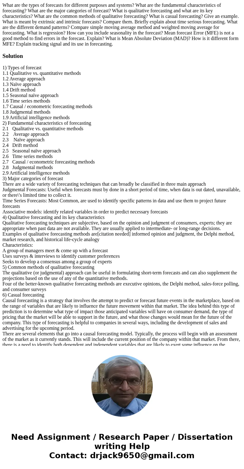 What are the types of forecasts for different purposes and systems? What are the fundamental characteristics of forecasting? What are the major categories of f  What are the types of forecasts for different purposes and systems? What are the fundamental characteristics of forecasting? What are the major categories of f