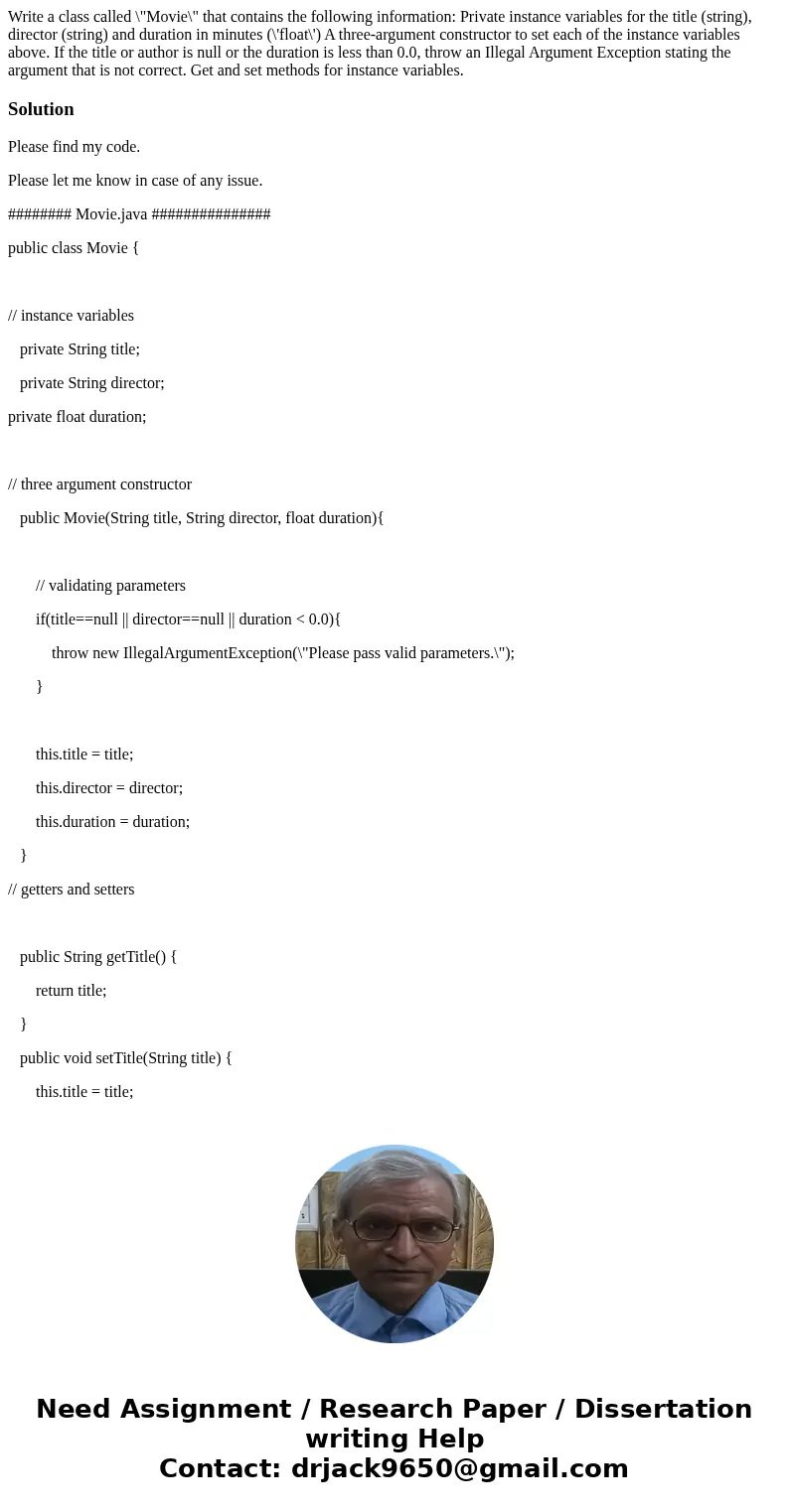Write a class called \