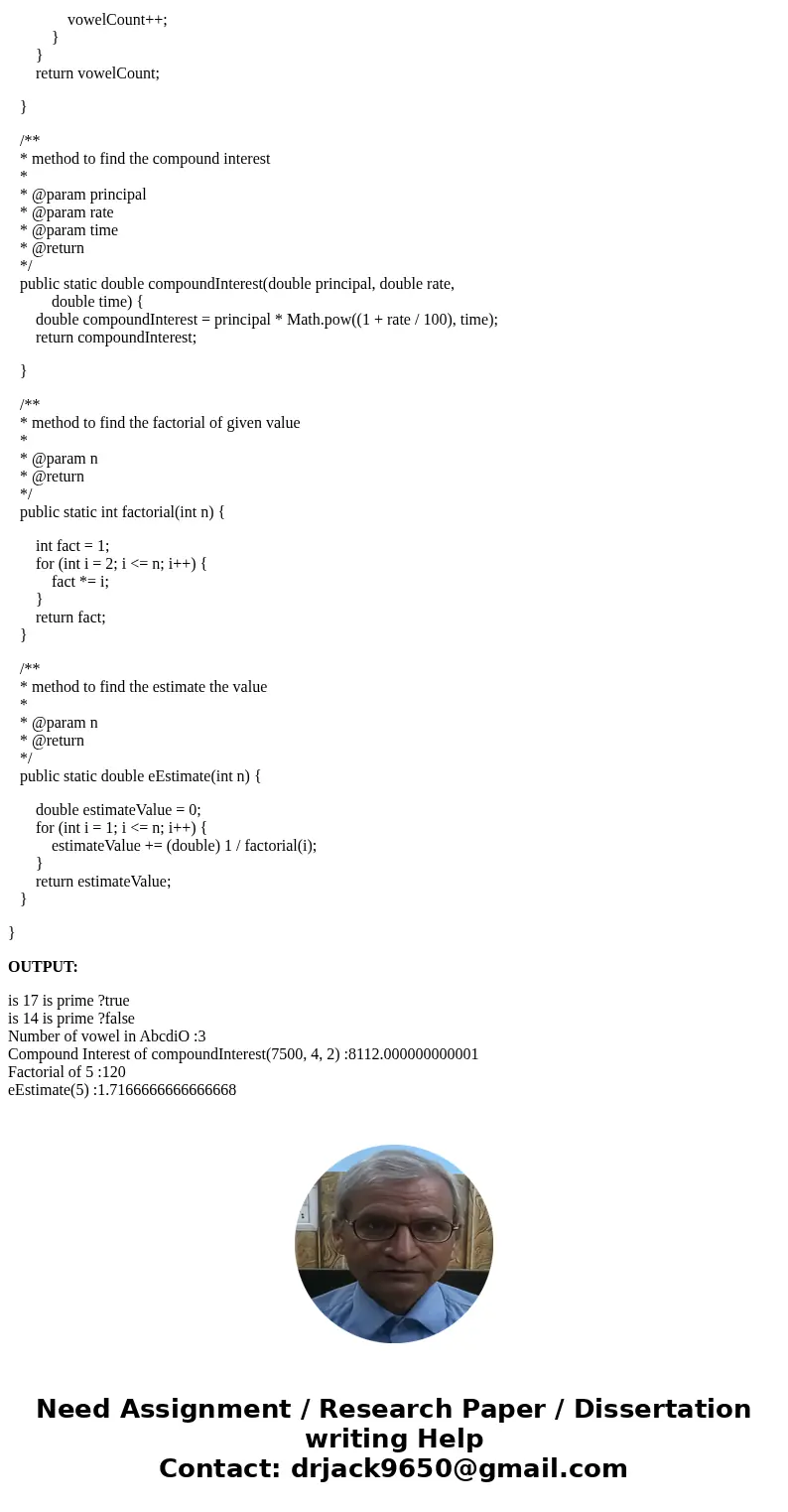 Write a class that has the following methods: isPrime: This method takes a single positive integer and checks to see if it is a prime number. The method return  Write a class that has the following methods: isPrime: This method takes a single positive integer and checks to see if it is a prime number. The method return