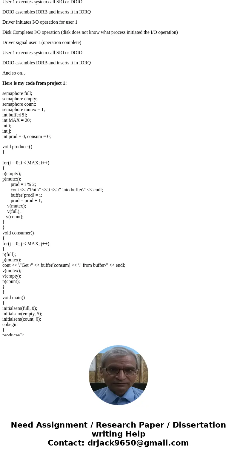 1.- In this assignment you will implement a simulation of the interaction of user programs with the OS to execute an I/O operation. User programs: User programs 1.- In this assignment you will implement a simulation of the interaction of user programs with the OS to execute an I/O operation. User programs: User programs