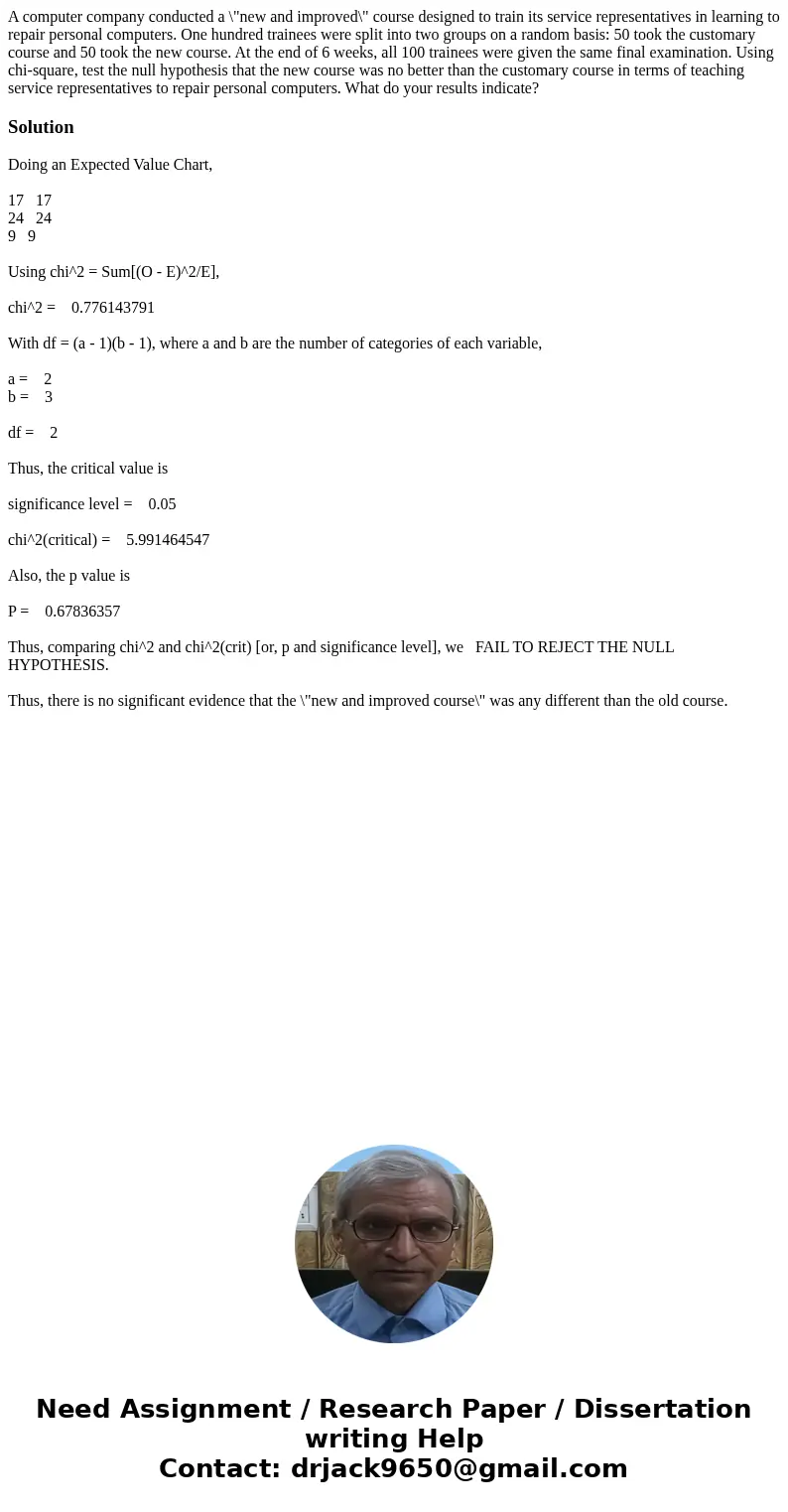 A computer company conducted a \  A computer company conducted a \