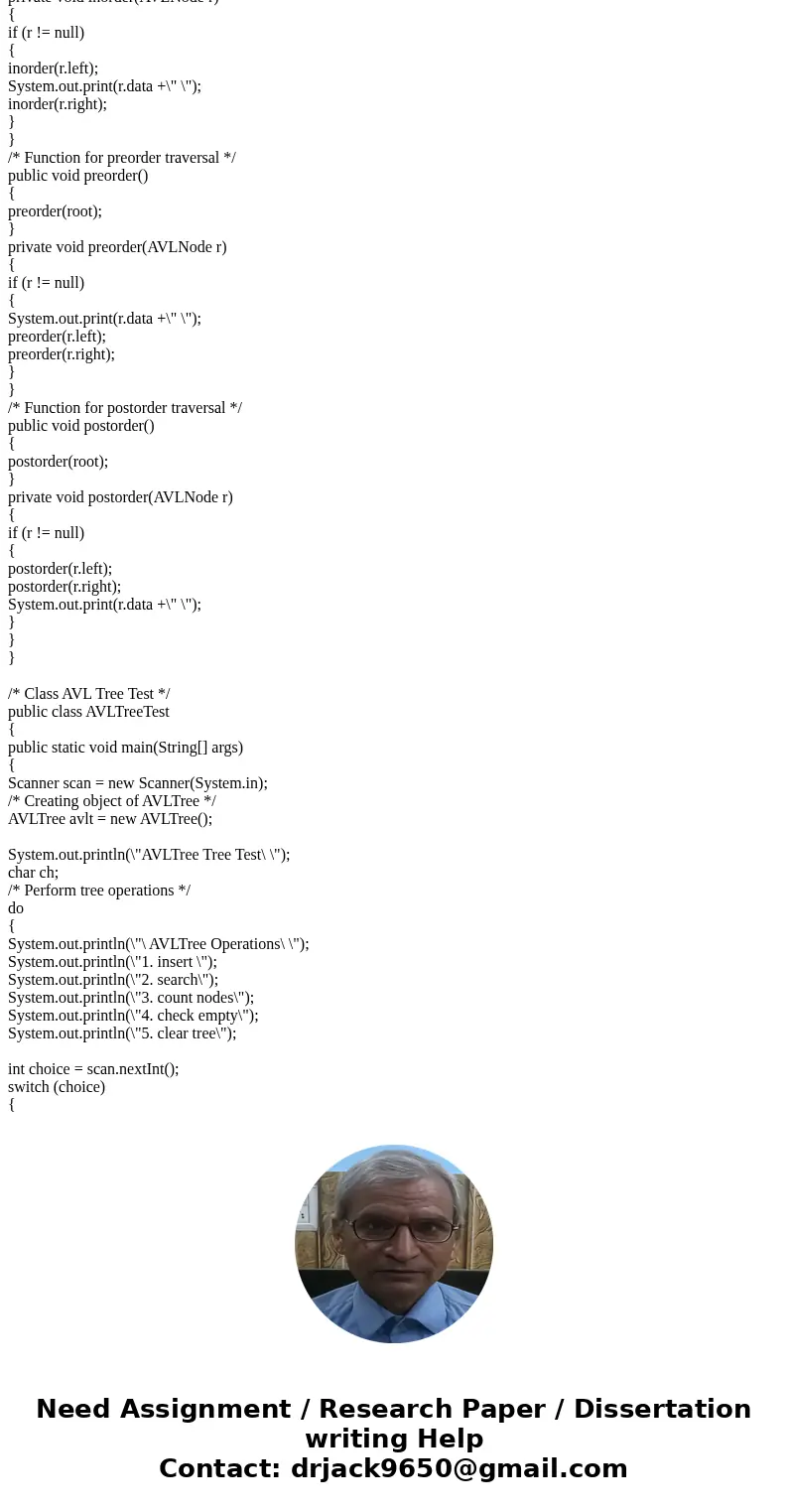 A JAVA PROGRAM Write a program to maintain AVL tree. Input: use a file, AVLinput.txt + 3 means inserting 3 into the current AVL tree if the new value is not in  A JAVA PROGRAM Write a program to maintain AVL tree. Input: use a file, AVLinput.txt + 3 means inserting 3 into the current AVL tree if the new value is not in