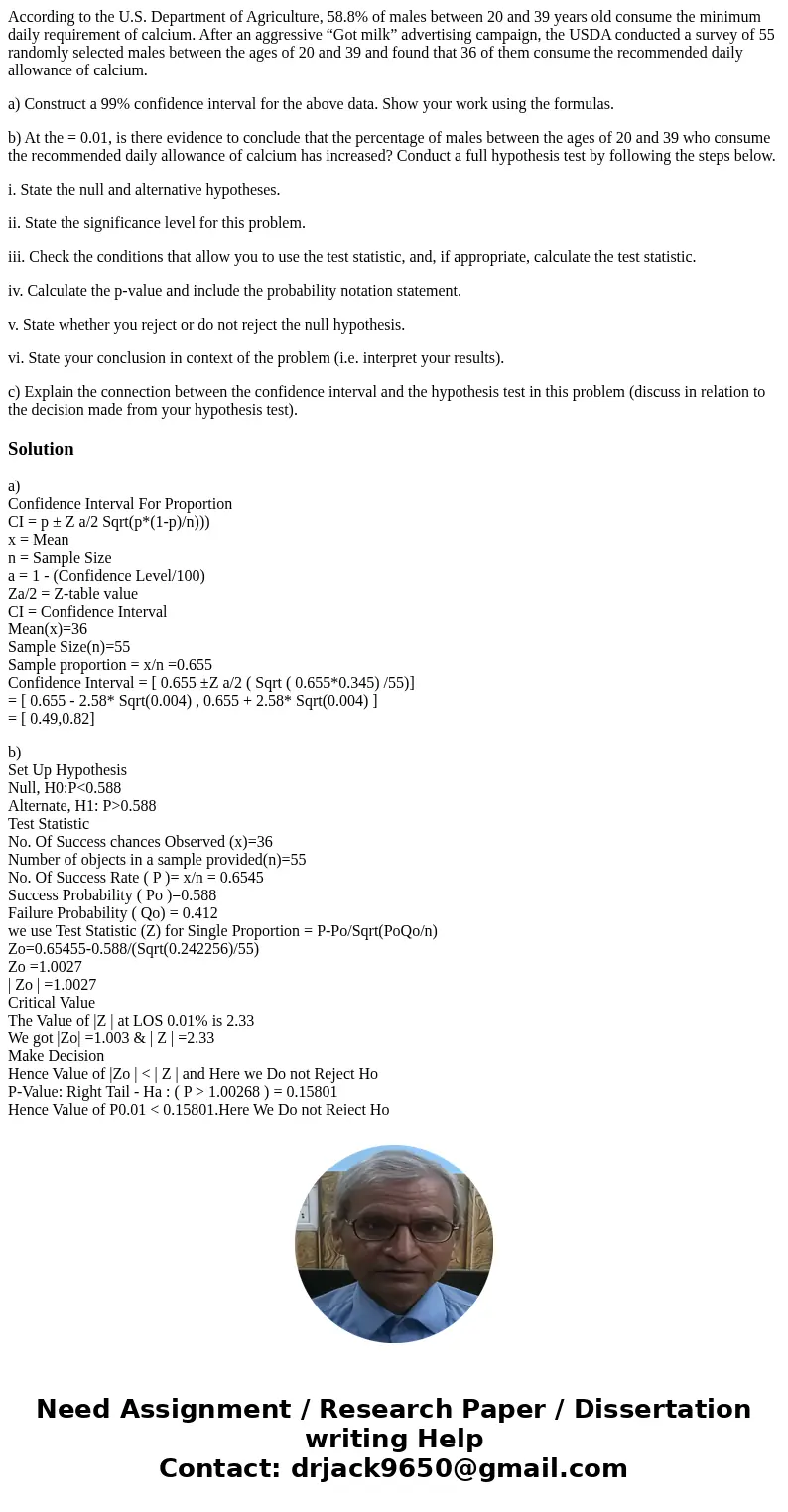 According to the U.S. Department of Agriculture, 58.8% of males between 20 and 39 years old consume the minimum daily requirement of calcium. After an aggressiv According to the U.S. Department of Agriculture, 58.8% of males between 20 and 39 years old consume the minimum daily requirement of calcium. After an aggressiv