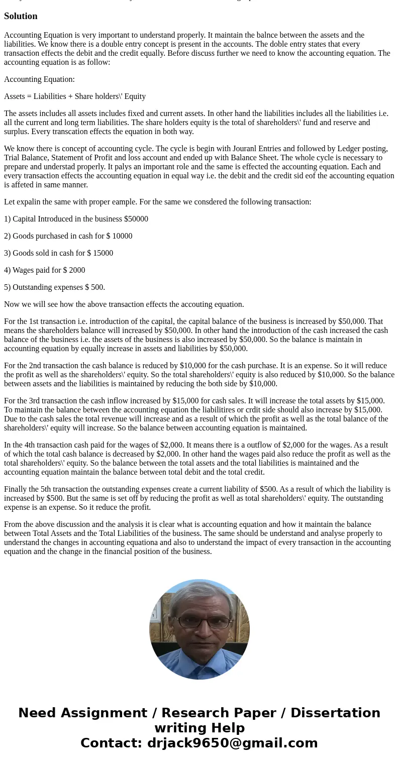 Analyze the effects of drew consultant your transaction on the accounting equationSolutionAccounting Equation is very important to understand properly. It maint Analyze the effects of drew consultant your transaction on the accounting equationSolutionAccounting Equation is very important to understand properly. It maint