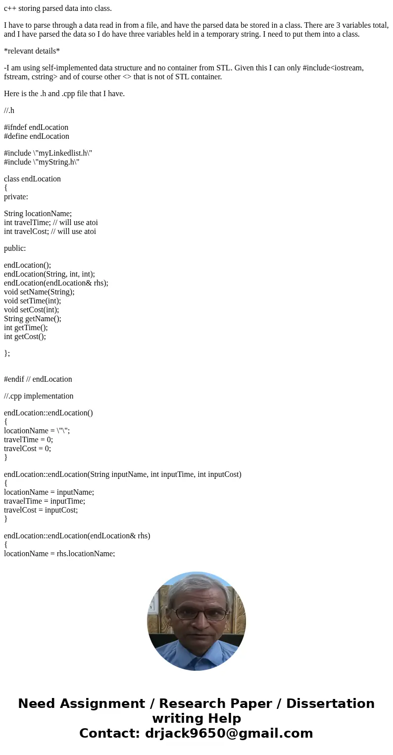 c++ storing parsed data into class. I have to parse through a data read in from a file, and have the parsed data be stored in a class. There are 3 variables tot c++ storing parsed data into class. I have to parse through a data read in from a file, and have the parsed data be stored in a class. There are 3 variables tot