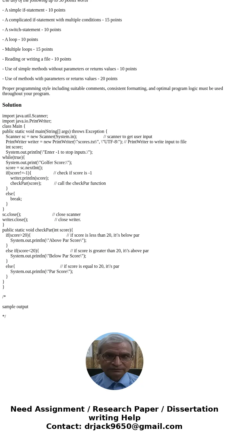 Create a Java program for an electronic golf score card that lets the user enter their score for each hole. Keep in mind that you don\'t know all of Java yet, s Create a Java program for an electronic golf score card that lets the user enter their score for each hole. Keep in mind that you don\'t know all of Java yet, s