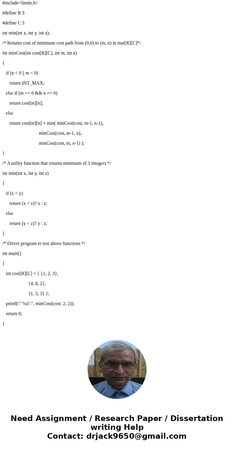  Create a program that finds the path with the less sum from position [0][0] to position [m][n] for any array of size m times n Consider the following cases bul