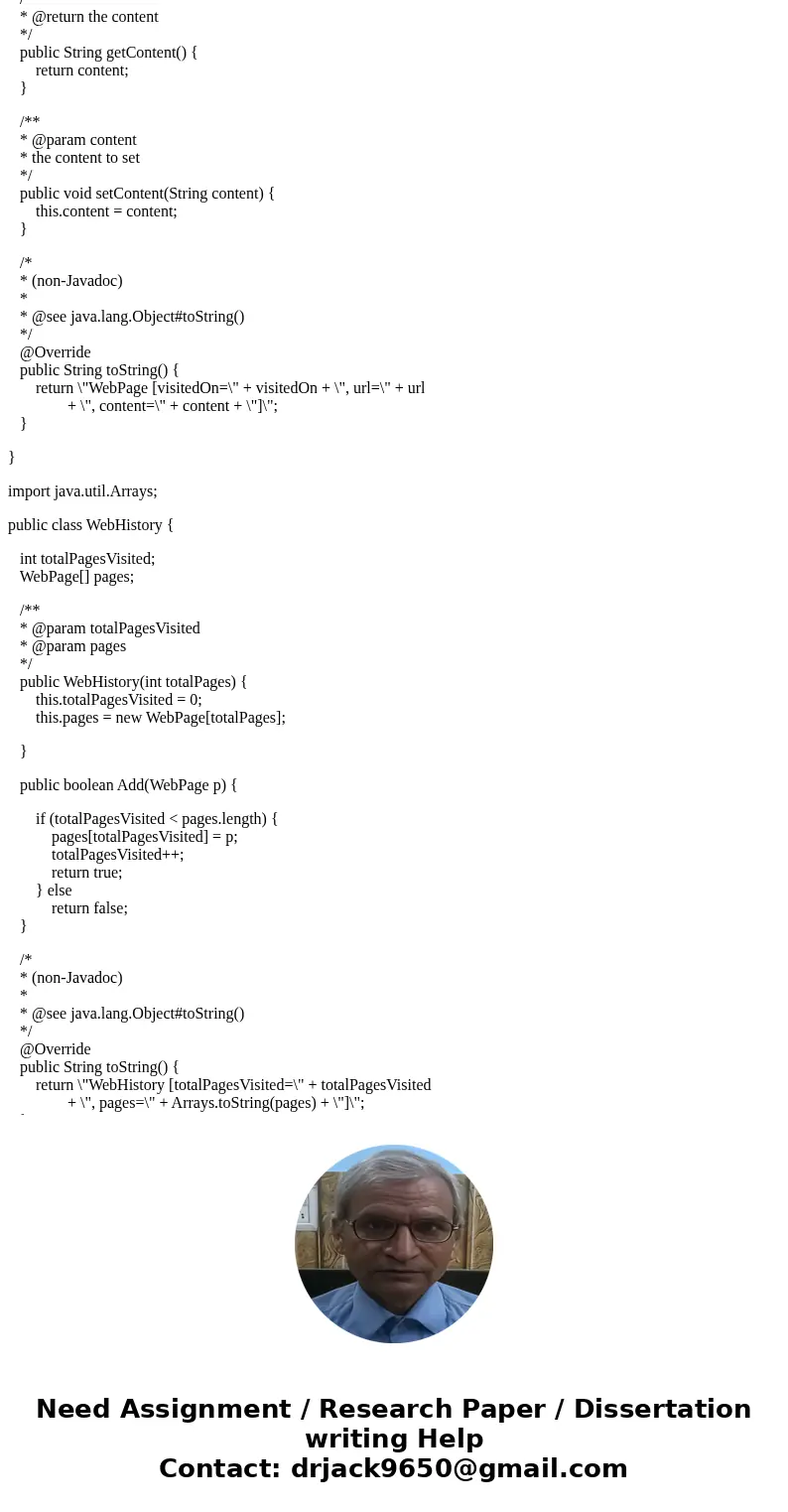 Create an advance data type to represent web page history. Name this class \'WebHistory\'. The following should be the private members of this class: 1- int to  Create an advance data type to represent web page history. Name this class \'WebHistory\'. The following should be the private members of this class: 1- int to