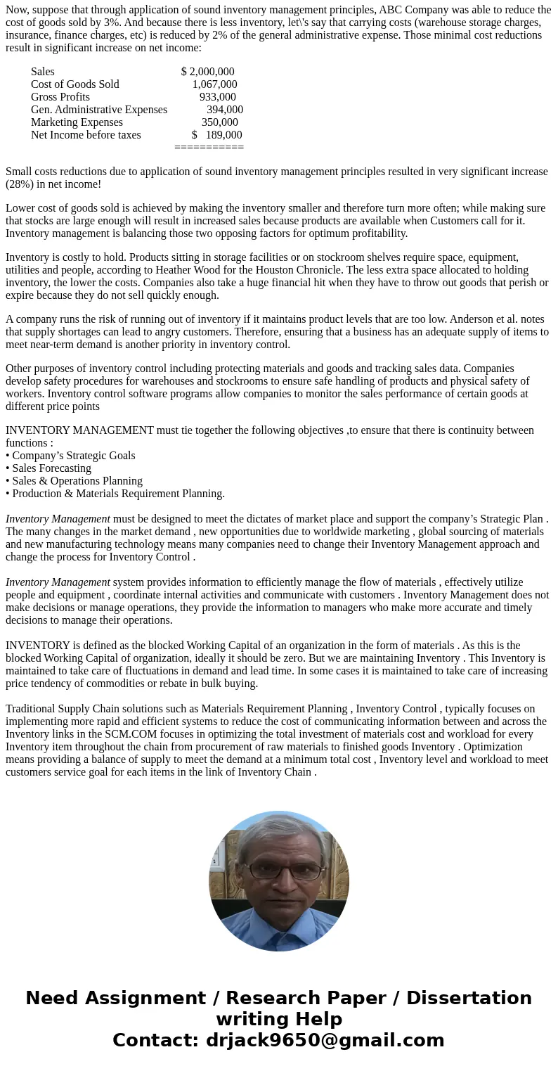 Discuss the following aspects of inventory control models: - Why inventory is an important consideration for managers. - The purpose of inventory control. - Why Discuss the following aspects of inventory control models: - Why inventory is an important consideration for managers. - The purpose of inventory control. - Why